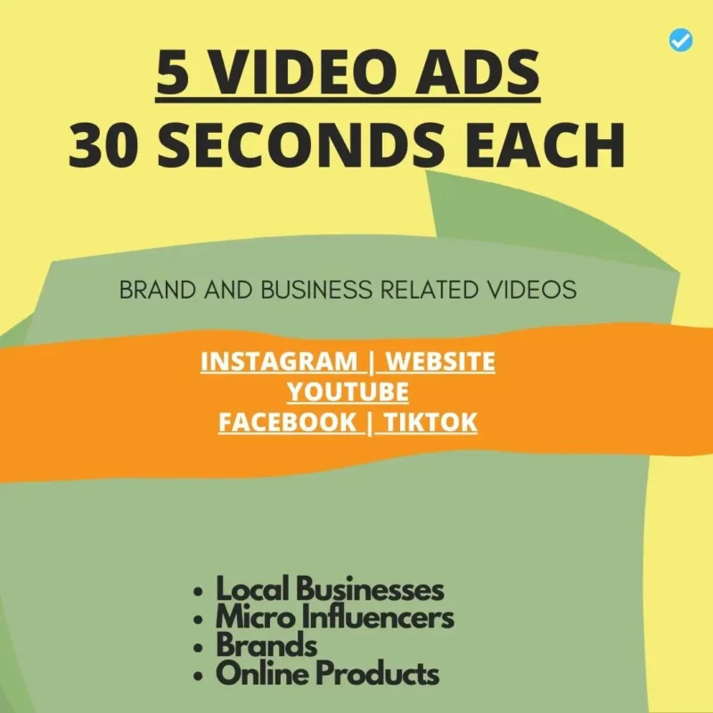 5 social media video ad gig for instagram facebook